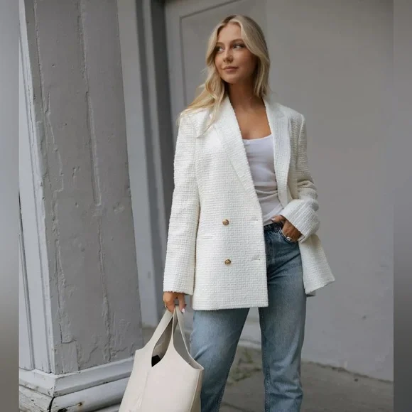 Anine Bing Boucle Jasmine Blazer Size Small - Picture 5 of 12